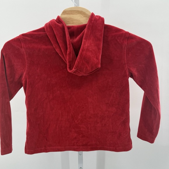 Cotton Couture Red Jacket PS Hooded Velour Full Zip Pockets Soft Comfy Y2K - Picture 2 of 6